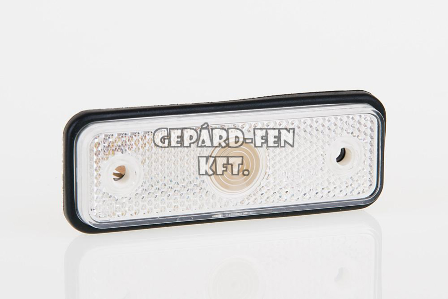 Szélességjelzõ 12-24V téglalap alakú fehér 5W üveg IZZÓS +gumilap 102mm x 36mm (FT-4B)