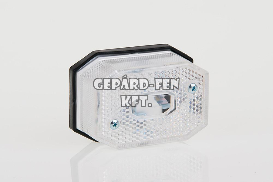 Szélességjelző 12-24V 8 szögletű fehér LED-es prizmás 65mm x 42mm (FT-1B)