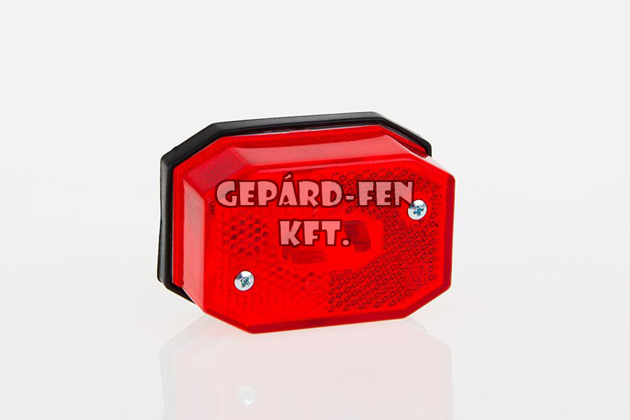 Szélességjelző 12-24V 8 szögletű piros szofita IZZÓS prizmás 65mm x 42mm (FT-1C)