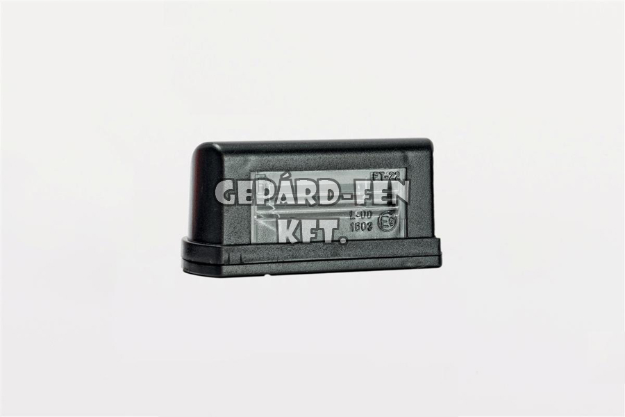 Rendszám megvilágítás FEKETE 12-24V kis tégla alakú szofita IZZÓS 83mm x 32mm magasság: 40mm (FT-22)