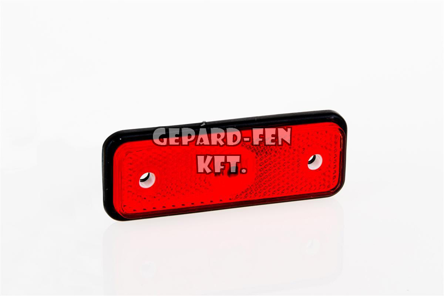 Szélességjelző 12-24V téglalap alakú piros 2 LED-es +gumilap 102mm x 36mm (FT-4C LED-es)