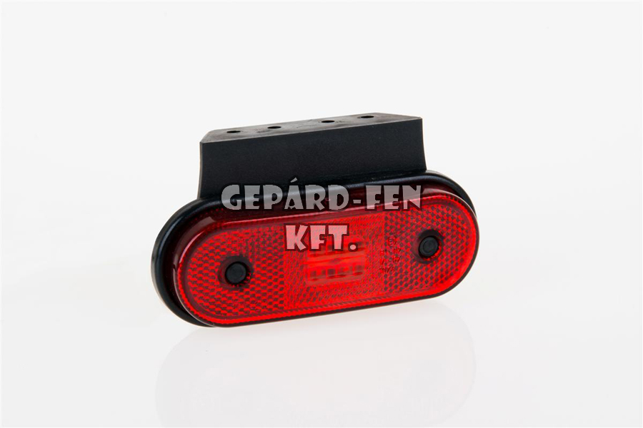 Szélességjelző 12-24V kerekített alakú piros 4 LED-es +tartó 120mm x 67mm (FT-20C+K LED)