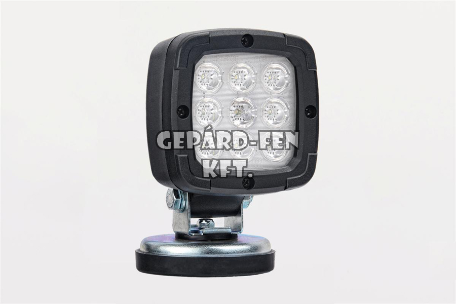 Munkalámpa kocka 9 LED-es 12-50V 15W 1300Lumen IP68 mûanyag házzal +mágnestalp +7m kábel +szivargyújtós csatlakozó 100mm x 100mm