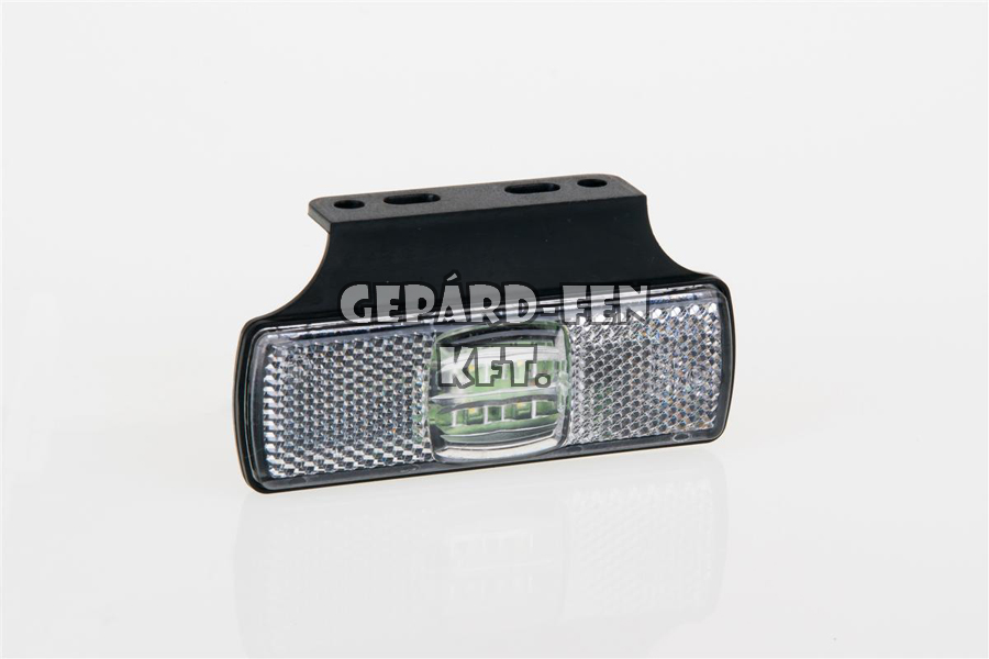 Szélességjelző 12-24V téglalap alakú fehér középen 4 LED-es +tartó 102mm x 52mm (FT-17B+K LED)