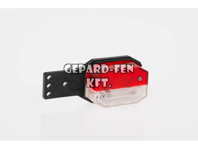 Szélességjelzõ 12-24V 8 szögletû piros-fehér szofita IZZÓS hosszú talppal 113mm x 42mm x 33mm (FT-24 II)