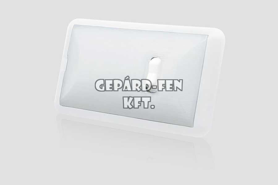 Belsõ világítás 12-24V IFA, Kamaz, Robur, Star, Liaz, Zuk 2x5W szofita IZZÓS 135mm x 80mm x 26mm süllyeszthetõ +kapcsoló +fehér keret (FTP-102)