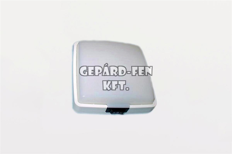Belső világítás 12-24V IFA, Kamaz, Robur, Star, Liaz 2x10W szofita IZZÓS 125mm x 125mm x 41mm +kapcsoló +fehér keret (FTP-131)