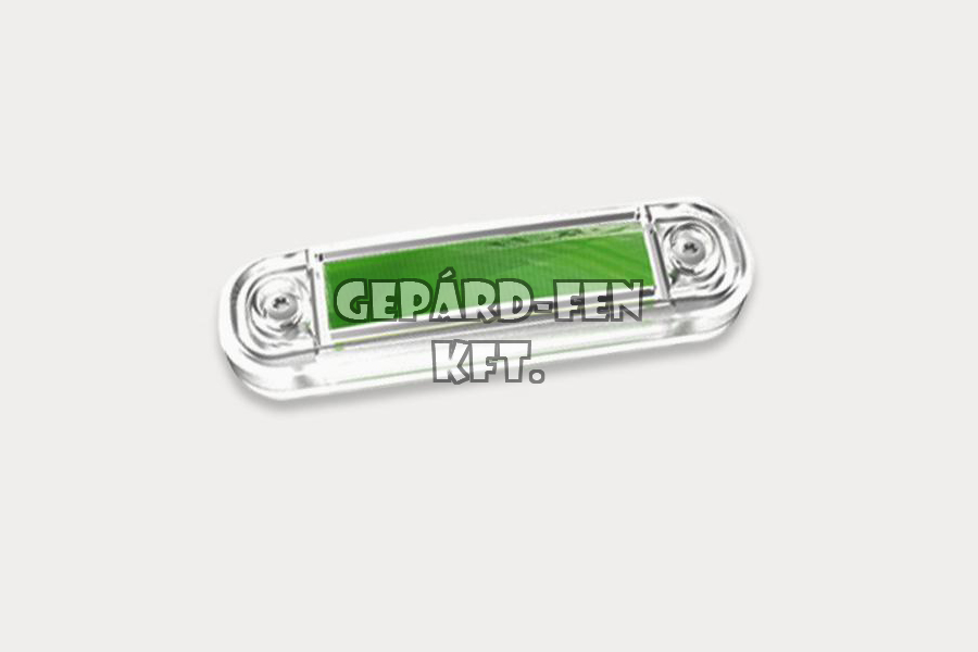 Külső dekor világítás 12-24V lekerekített átlátszó búrás ZÖLD 10 LED-es 110mm x 31mm vast.: 18mm (FT-45ziel LED)