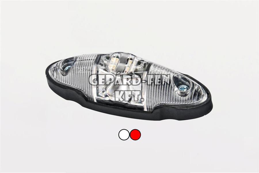 Szélességjelző 12-24V "csónak" alakú 2 funkciós (piros-fehér) LED-es +gumitalp +vezeték 120mm x 40mm x 35mm (FT-38 CB LED)