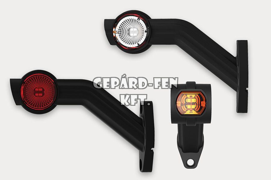 Szélességjelző 12-24V LED-es Piros/Fehér/Sárga nagy ferde BAL oldal, 190mm kinyúlás (FT-140FL)