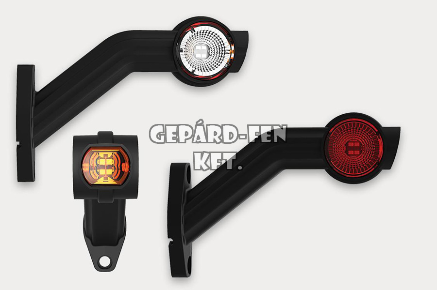 Szélességjelző 12-24V LED-es Piros/Fehér/Sárga nagy ferde JOBB oldal, 190mm kinyúlás (FT-140FP)