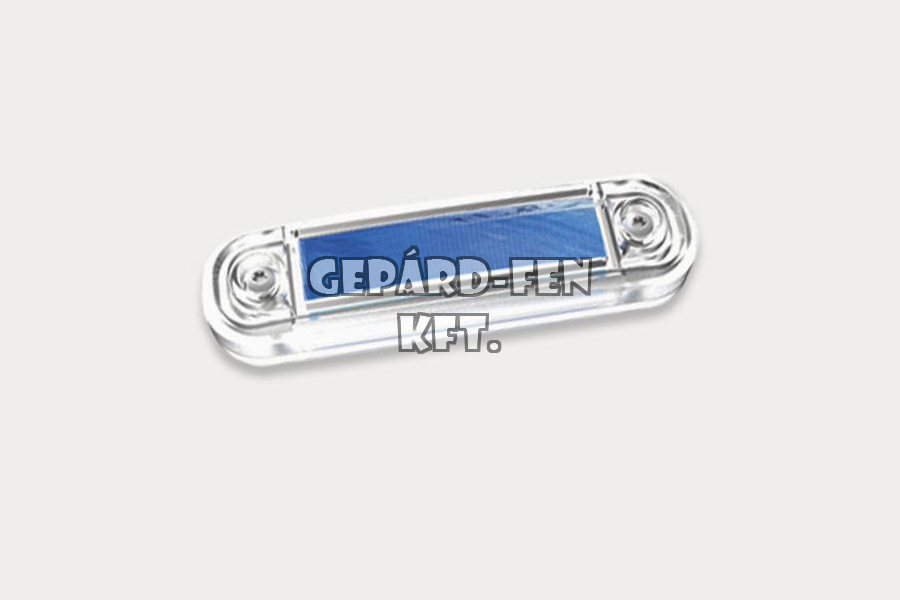 Külső dekor világítás 12-24V lekerekített átlátszó búrás KÉK 10 LED-es 110mm x 31mm vast.: 18mm (FT-45N LED)
