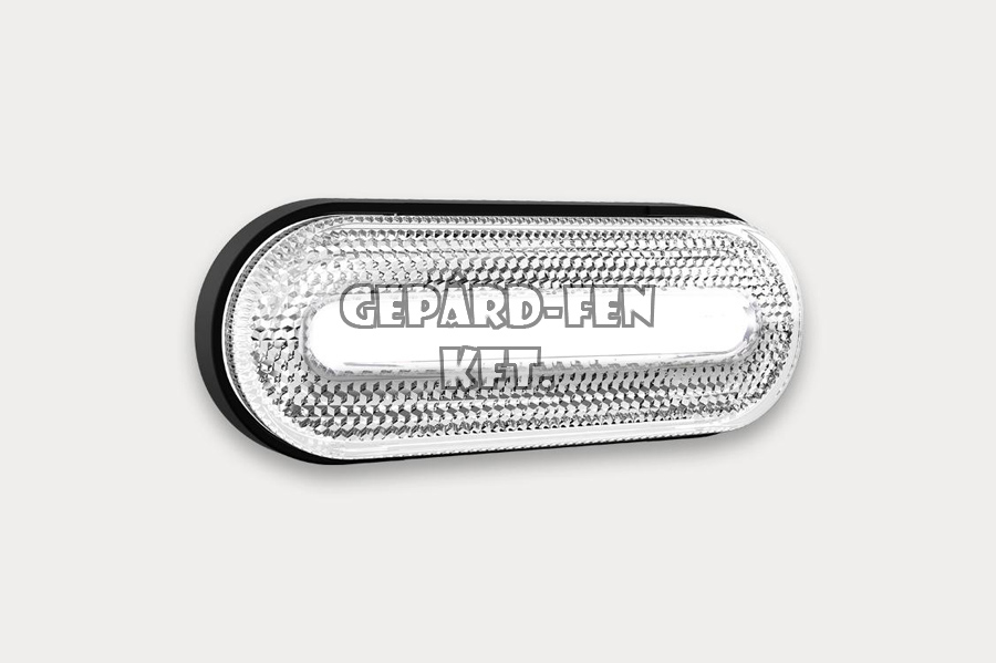 !!!ÚJDONSÁG!!! - Szélességjelző 12-24V kerekített alakú sík hátoldalas Fehér LED-es 126mm x 51mm (FT-70B LED)
