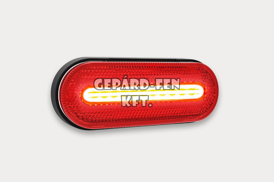 !!!ÚJDONSÁG!!! - Szélességjelzõ 12-24V kerekített alakú sík hátoldalas Piros LED-es 126mm x 51mm (FT-70C LED)