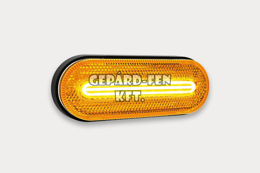 !!!ÚJDONSÁG!!! - Szélességjelzõ 12-24V kerekített alakú sík hátoldalas Sárga LED-es 126mm x 51mm (FT-70Z LED)