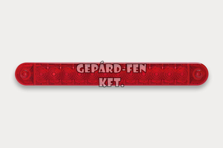 !!!ÚJDONSÁG!!! - Szélességjelző 12-24V hosszú csík alakú Piros 12LED-es 225mm x 28mm (FT-195C LED)