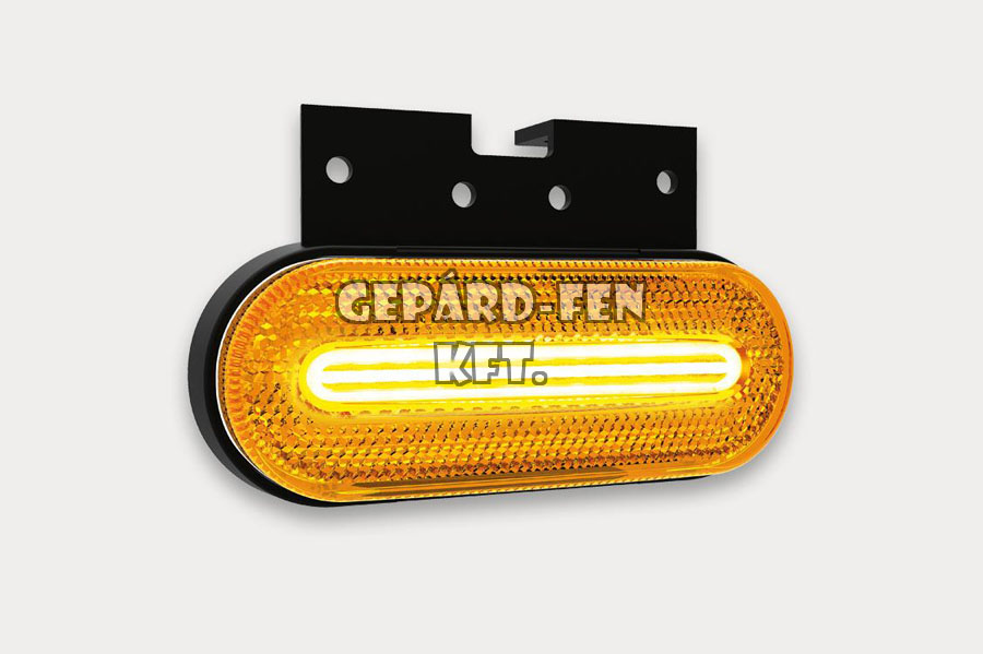 !!!ÚJDONSÁG!!! - Szélességjelző 12-24V kerekített alakú Sárga LED-es +Tartó 126mm x 51mm (FT-70Z+K LED)