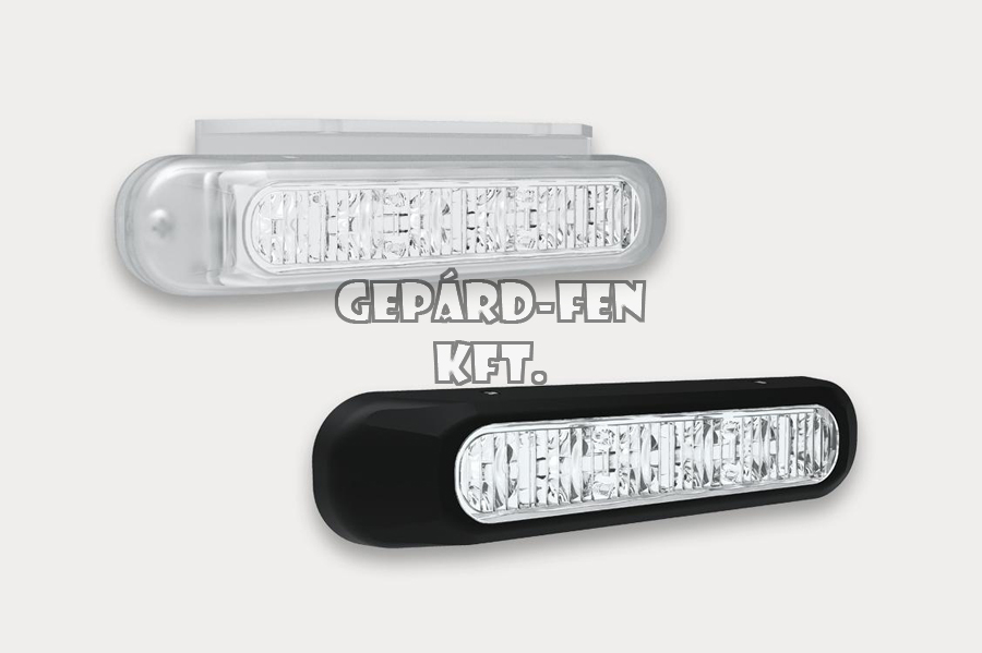 !!!ÚJDONSÁG!!! - Nappali menetfény SZETT többféle beépítő kerettel 12-55V 3W 6LED-es rövid csík alakú 132x28mm, vast.: 19mm (FT-300LED)