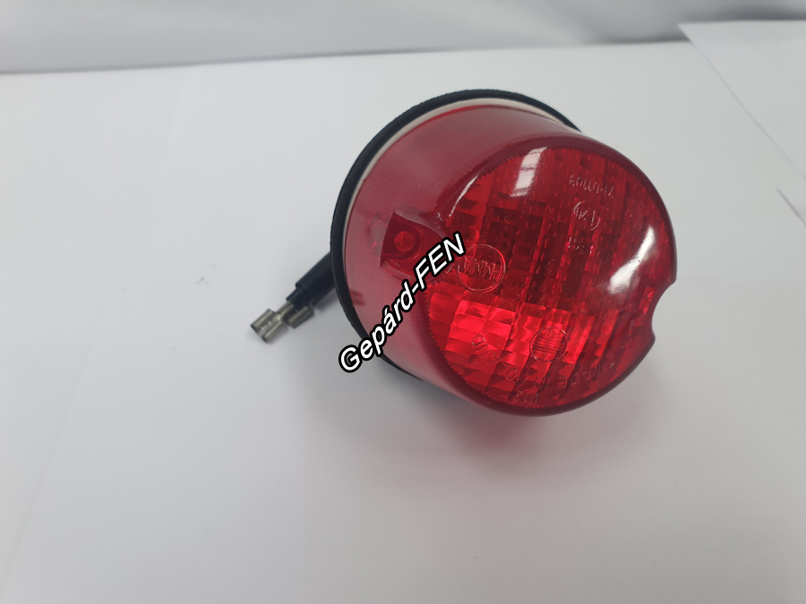 Helyzetjelző kerek lámpa alacsony piros +vezeték 82mm átmérő 51mm magas /BA15s/