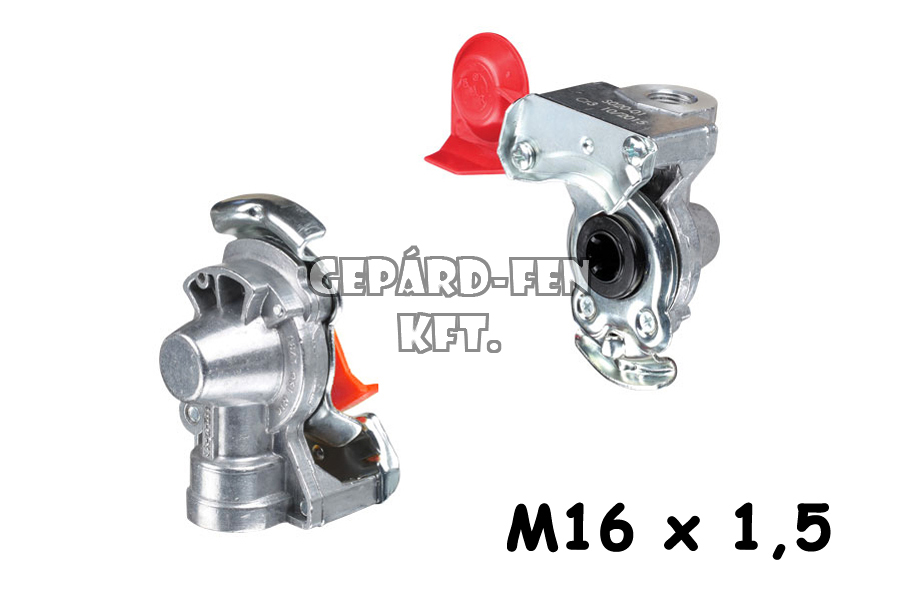 Légkuplung / Légfékcsatlakozó automata M16x1.5 SZELEPES Piros