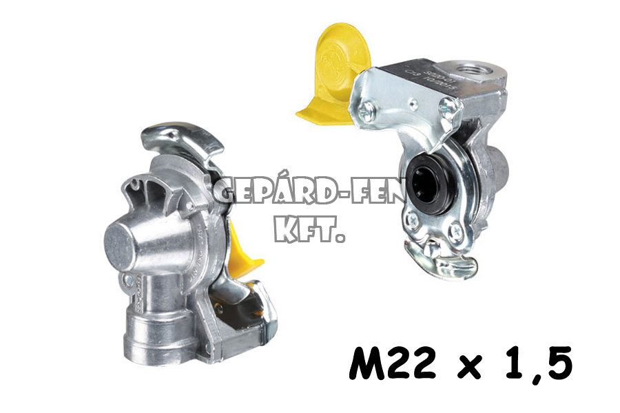 Légkuplung / Légfékcsatlakozó automata M22x1.5 SZELEPES Sárga