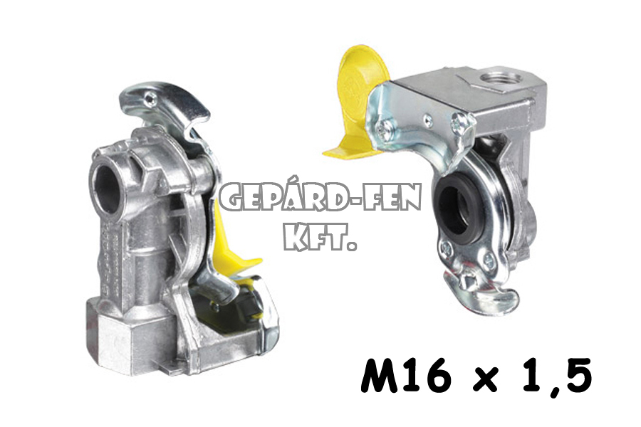 Légkuplung / Légfékcsatlakozó sima M16x1.5 PÓTOS Sárga