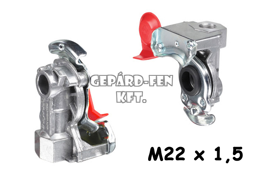 Légkuplung / Légfékcsatlakozó sima M22x1.5 PÓTOS Piros