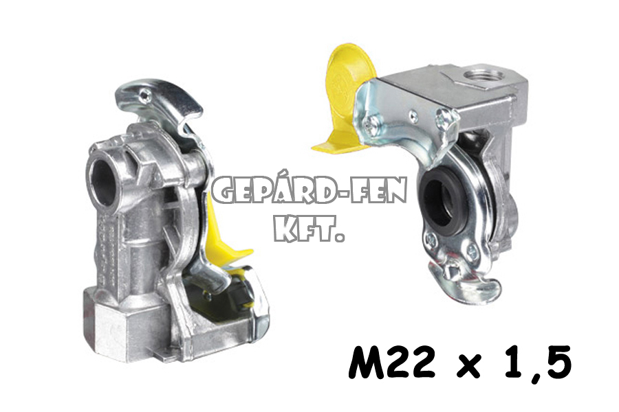 Légkuplung / Légfékcsatlakozó sima M22x1.5 PÓTOS Sárga