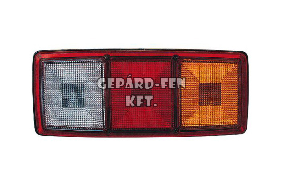 BÚRA Mercedes 3 kamrás trapéz búrás hátsólámpához BAL/JOBB oldal (Fehér-Piros-Sárga) 343x145mm (0029CUSB)
