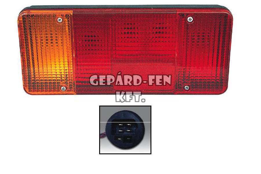Hátsólámpa Iveco BAL oldal +KÖDZÁRÓ (régi típusú 1 nagy csatlakozó hátul) 304x132mm, vast.: 79mm (0153LLSK)