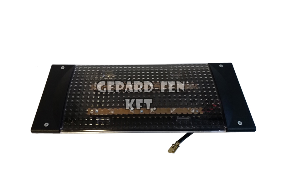 Busz belső világítás 24V LED-es, süllyeszthető, fekete műanyag házzal, (kapcsoló nélküli kivitel), 362x150mm, vast.: 40mm, süllyesztés: 30mm, (0296LLED24)