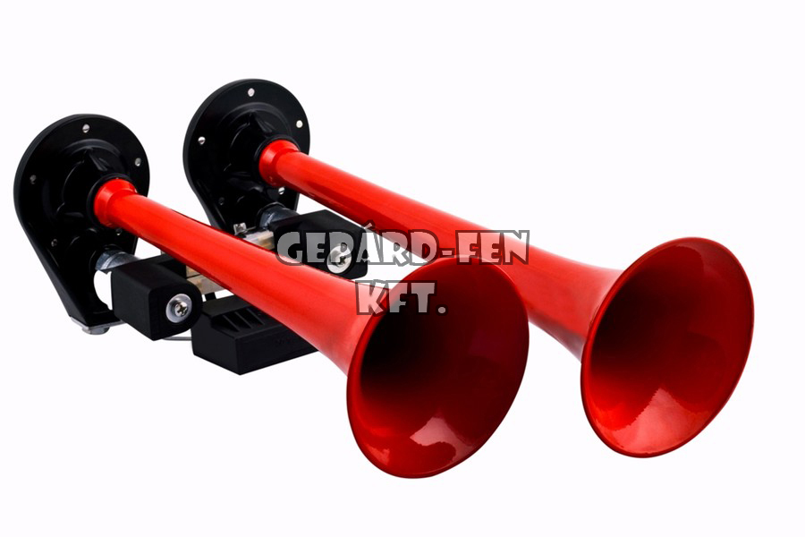 Légkürt Piros 24V 2 szólamú 125dB 96mm x 130mm x 360mm (80DH2400)