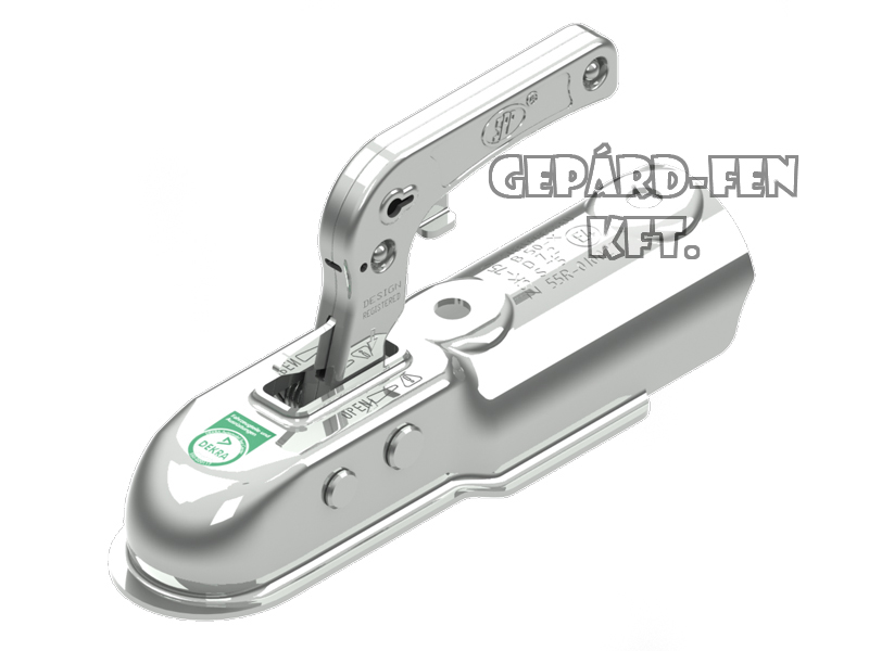 Vonófej 750kg terhelhetőségű, KEREK (60mm-es csőre), hosszú (259mm), felül-felül a furat (furattáv.: 90mm) - ZSK-750D