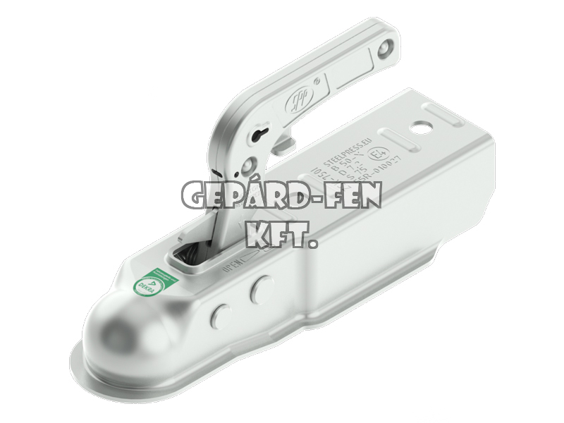 Vonófej 750kg terhelhetőségű, SZÖGLETES (60mm-es zártszelvényre), hosszú (259mm), felül-felül a furat (furattáv.: 90mm) - ZSK-750I