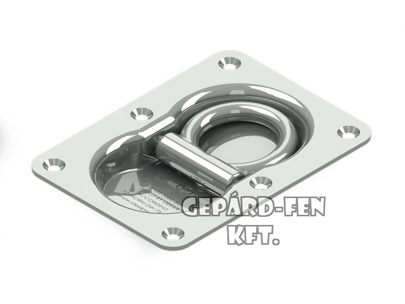 Rakományrögzítő dupla kocka, süllyeszthető, max. teher.: 1000kg, 106x146mm, vast.: 23mm, furattáv: 62+62x84mm - UP-02