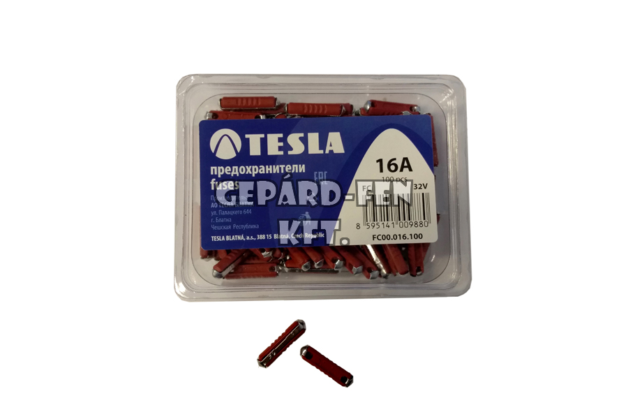 Biztosíték hengeres 16A - TESLA - 100db