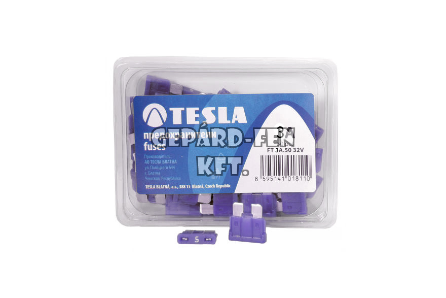 Biztosíték késes 3A - TESLA - 50db