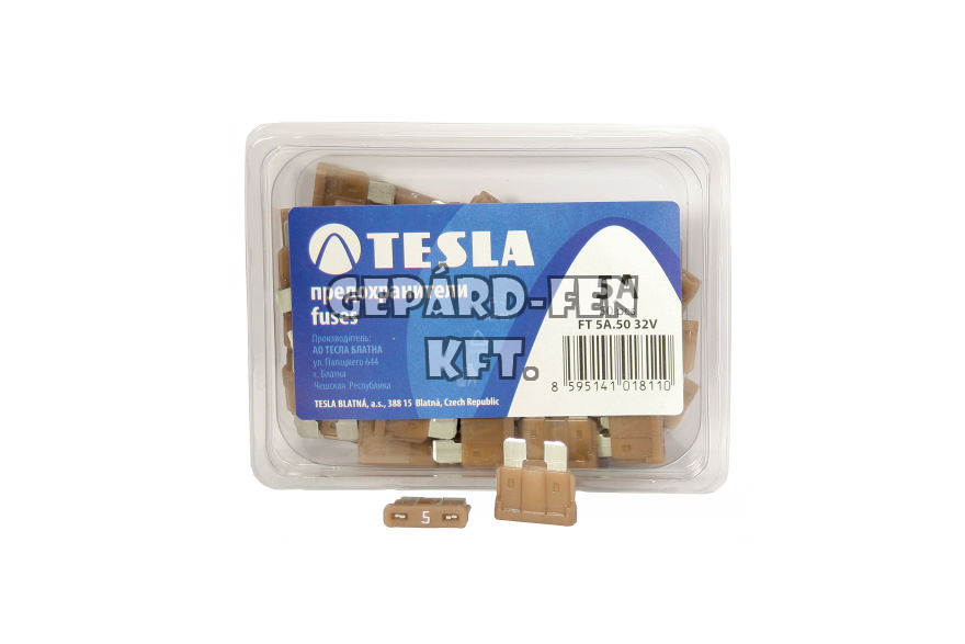 Biztosíték késes 5A - TESLA - 50db