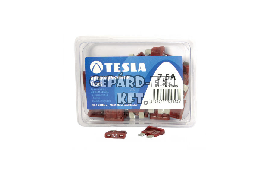 Biztosíték késes 7,5A - TESLA - 50db