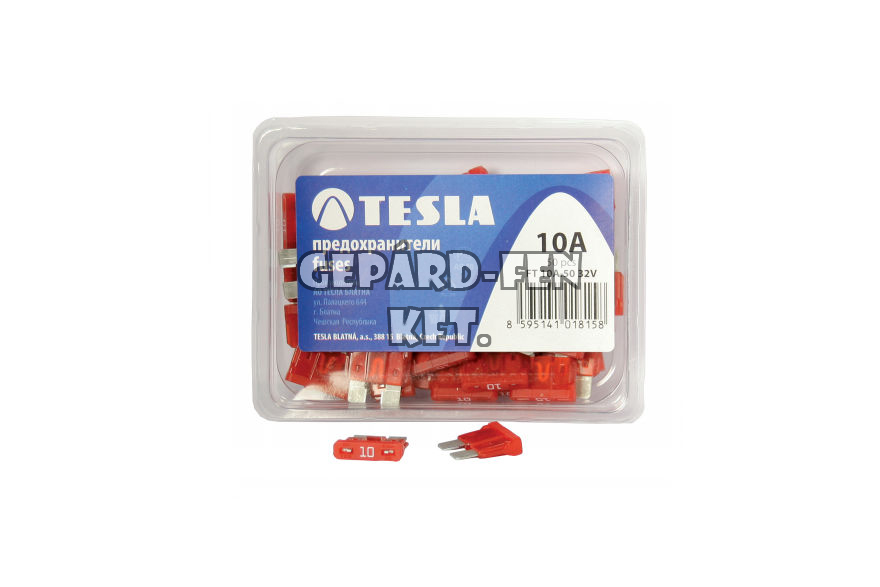 Biztosíték késes 10A - TESLA - 50db