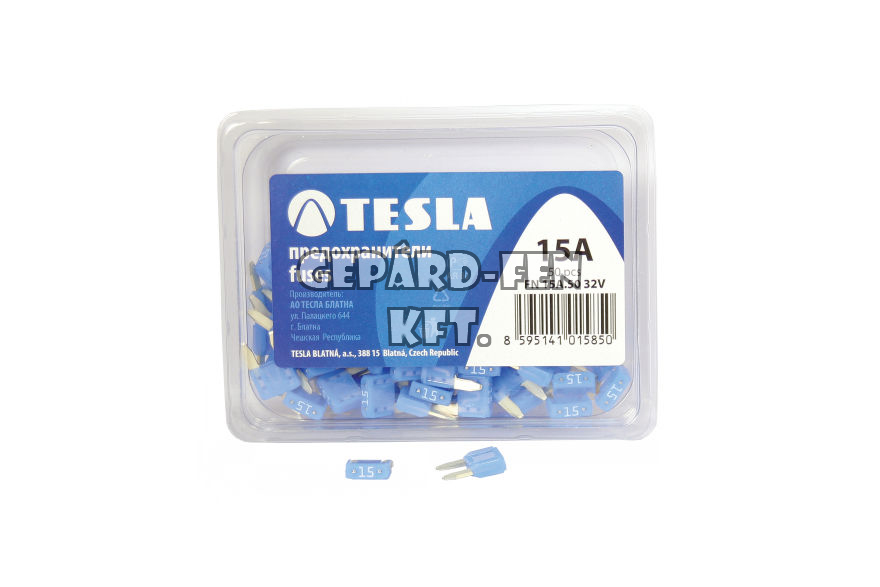 MINI késes biztosíték 15A - TESLA - 100db