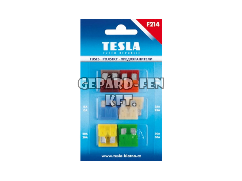 Késes biztosíték szett 12db-os (1x5A 1x7,5A 1x10A 2x15A 2x20A 2x25A 2x30A 1x40A) - TESLA - F214