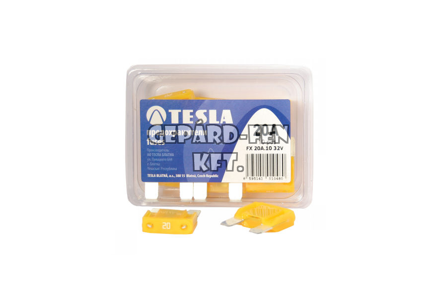 MAXI késes biztosíték 20A - TESLA - 10db