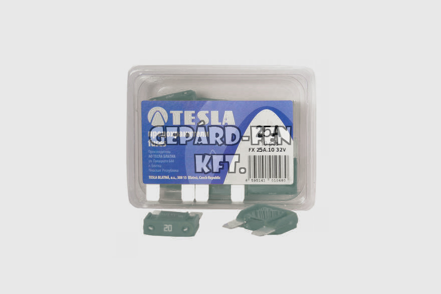 MAXI késes biztosíték 25A - TESLA - 10db