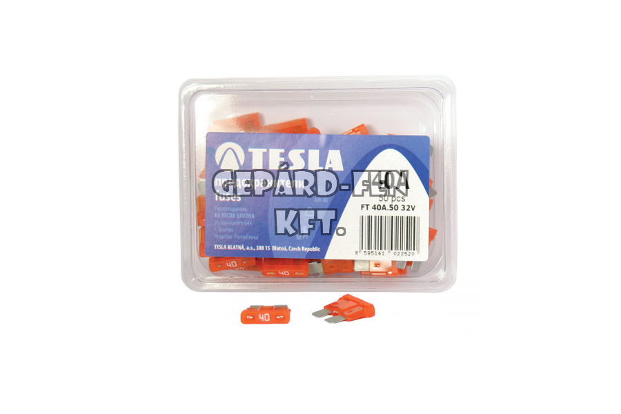 Biztosíték késes 40A - TESLA - 50db