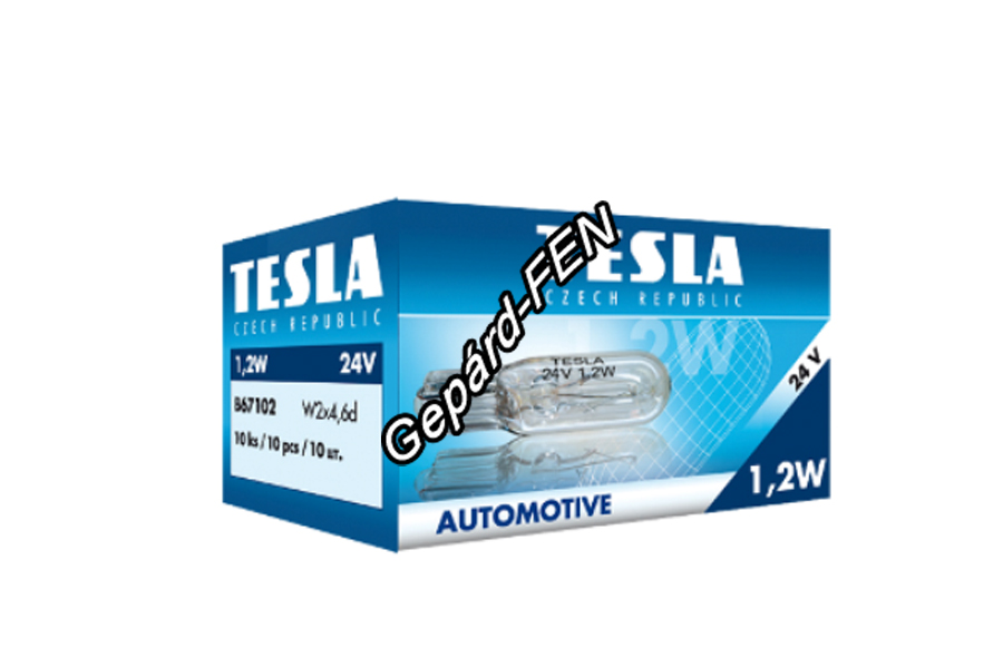 Üveg Izzó / Rizsszem Izzó 24V 1,2W (1,2W) W2x4,6d - Tesla - (darabáras termék, min. kiadható mennyiség: 10db/csomag)