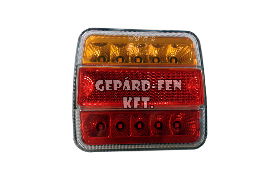 Utánfutó Hátsólámpa LED-es 4funkciós 12V- 24V (hj.+fék+index+rendszámvil.) 105 x 100mm, vast.: 40mm, csavartáv.: 55mm