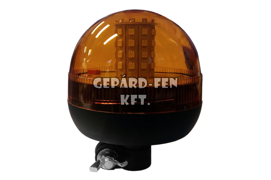 Forgólámpa / LED Villogólámpa 12/24V félgömb alakú, alacsonybúrás kivitel, adapteres 60LED-es, átm.: 140mm, mag.: 150mm