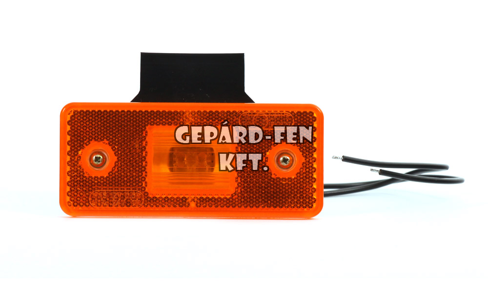 Szélességjelző 12V/24V téglalap alakú sárga 2 ledes +tartófül 116mm x 66mm (101z)