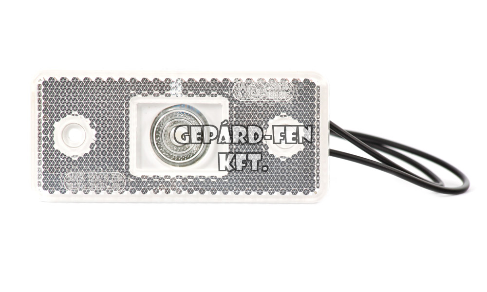 Szélességjelző 12V/24V téglalap alakú fehér 1 ledes 116mm x 46mm (105p)
